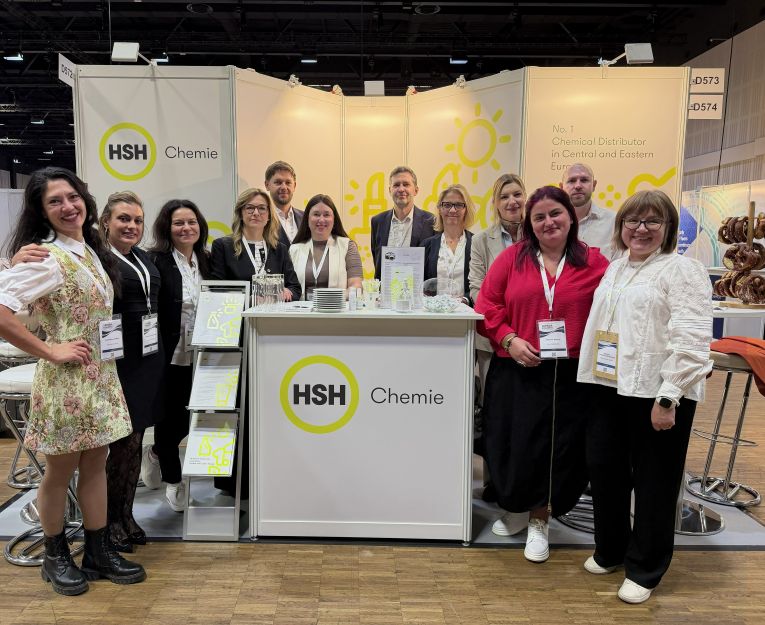 HSH Chemie team presenting cosmetic and home care raw materials at SEPAWA 2026 booth D572.
